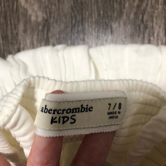 Abercrombie Kids White Halter Sequin Eyelet Lace Ruffle Hem Dress 7/8 Boho Beach - Picture 6 of 10